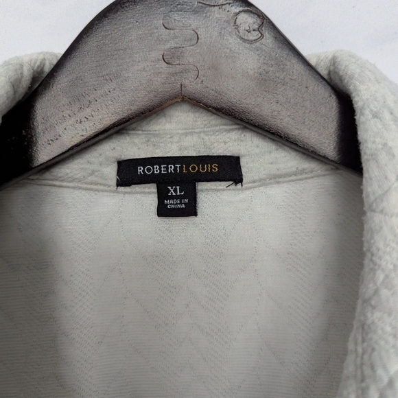 Robert Louis Button Up Sweater Jacket Collar Gray Size XL Cozycore grandmacore - Picture 4 of 10